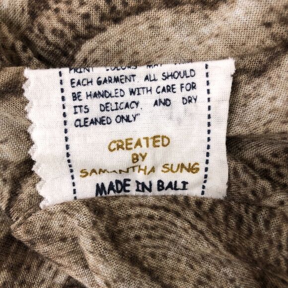 Samantha Sung Dress Brown Cable Knit Print Hand Painted Wool Silk Blend - Picture 6 of 8